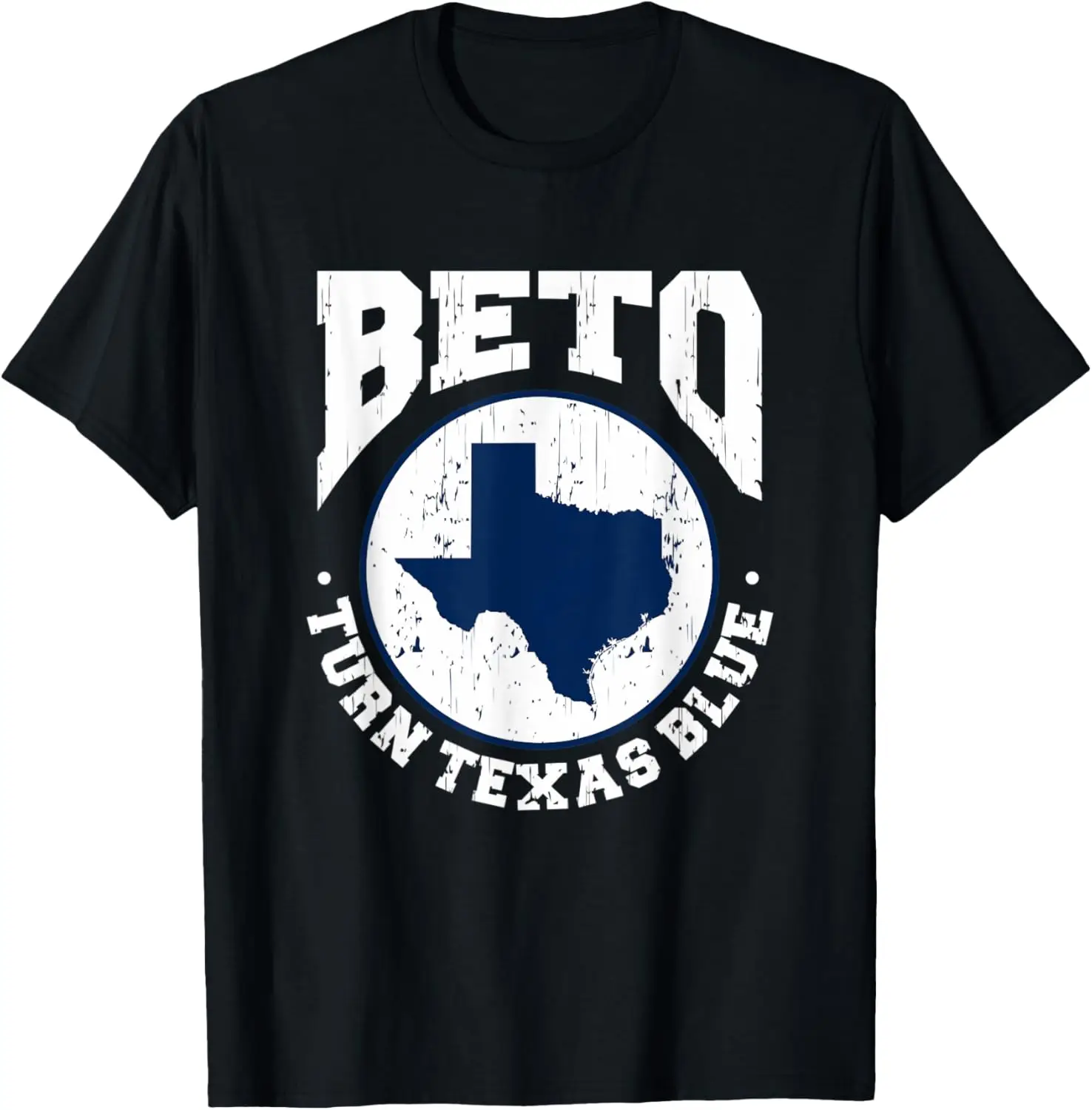 เสื้อยืดวินเทจกราฟิก Beto Turn Texas Blue Distressed