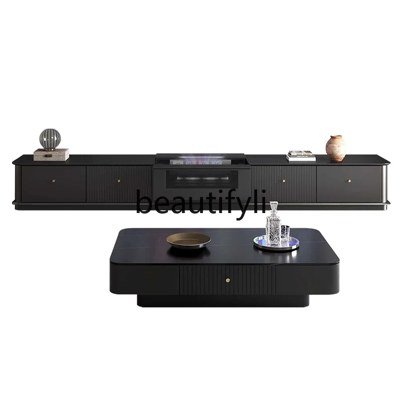 Modern light luxury floor-to-ceiling smart laser TV cabinet, automatic telescopic projector special cabinet6239