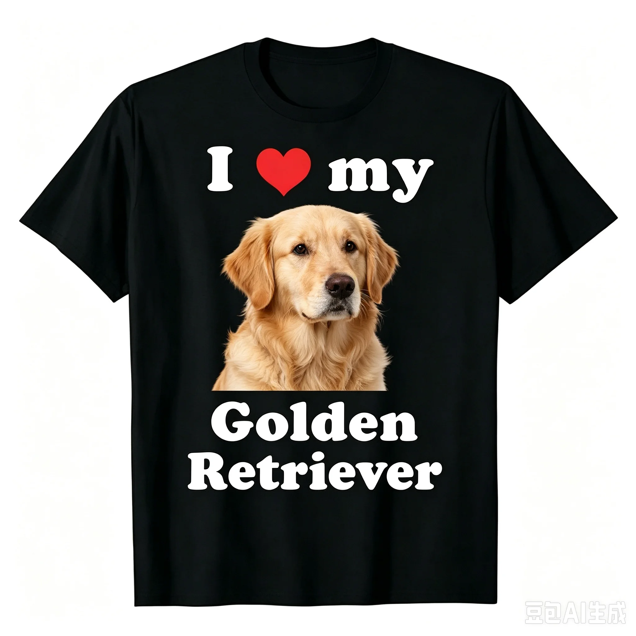 Unisex I Love My Golden Retriever Graphic T Shirt Men Women Cute Dog Portrait Red Heart Print Short Sleeve Crewneck Casual Pet Lover Streetwear Oversized Tee