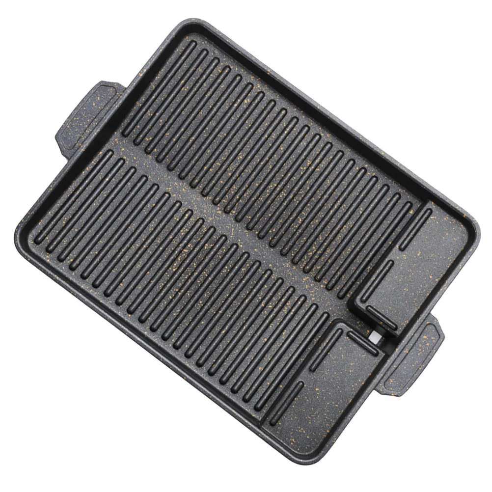 

1pc Round Aluminum Alloy BBQ Grill Pan Nonstick Large Capacity Leak Oil Design Healthy Material Outdoor Accessories Fry Pan