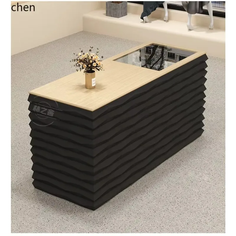 GZ-1  Women's Decoration Store Glass Display Cabinet Integrated Counter Beauty Salon Company Front Desk Reception Desk