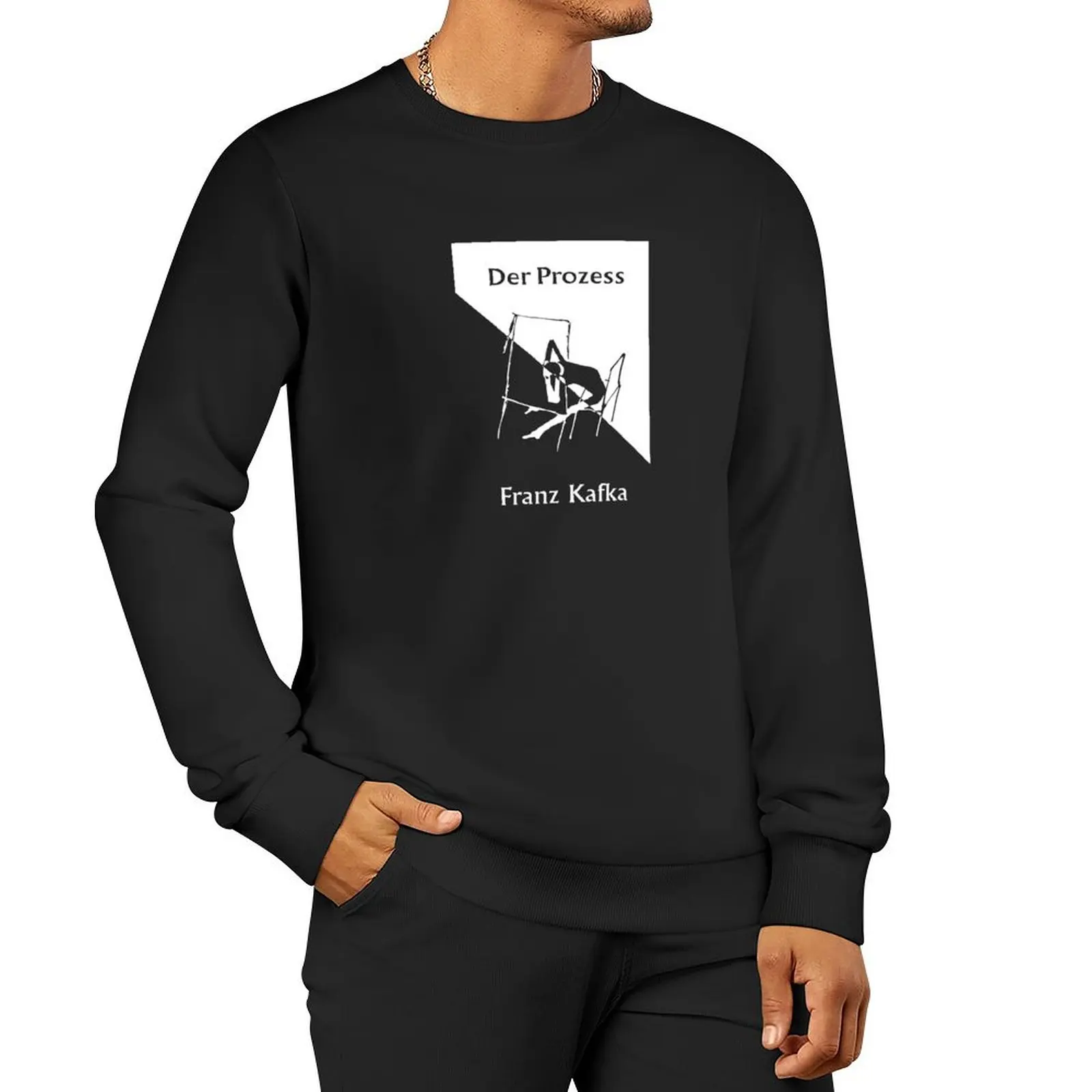 Book Cover Der Prozess, Franz Kafka Pullover Hoodie japanese style fashion men men clothes winter clothes sweatshirt for men