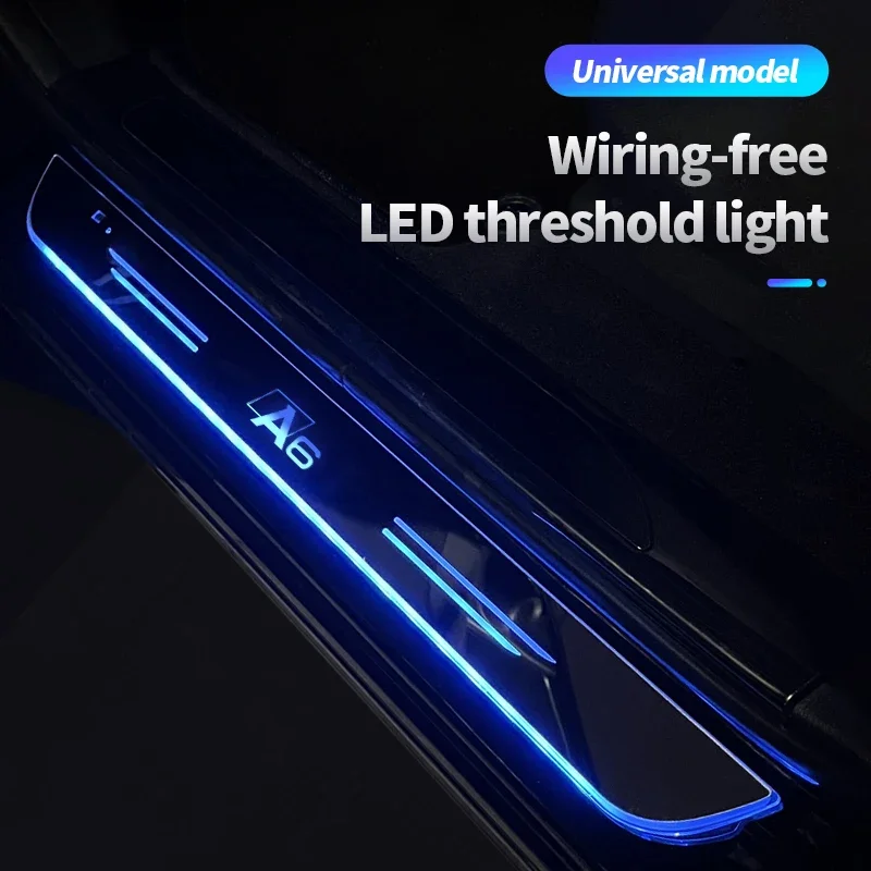 USB Luminous Car Logo Moving LED Welcome Pedal Car Door Sill Pathway Light For Audi A1 A3 A4 A5 A7 A6 RS3 4 5 6 Auto Accessories