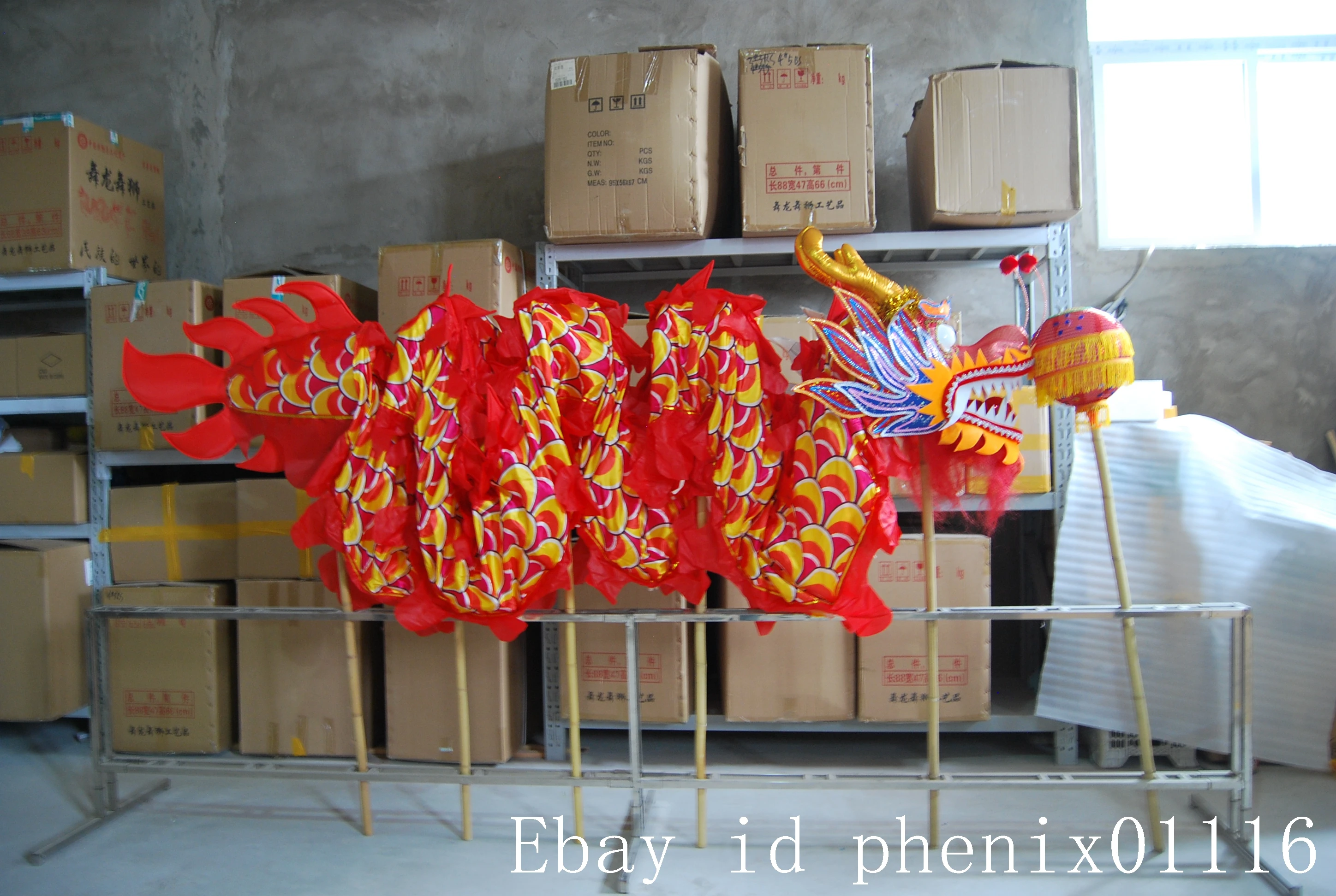 

10M 6 adults Kongfu Dragon Dance Props Chinese Spring Day Traditional Culture Folk Mascot costume Party Ornament