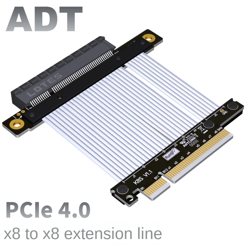 

4.0 PCI-E extension cable adapter x8 supports network card hard drive video card ADT- PCIe 4.0 x8 gen4 128G/bps