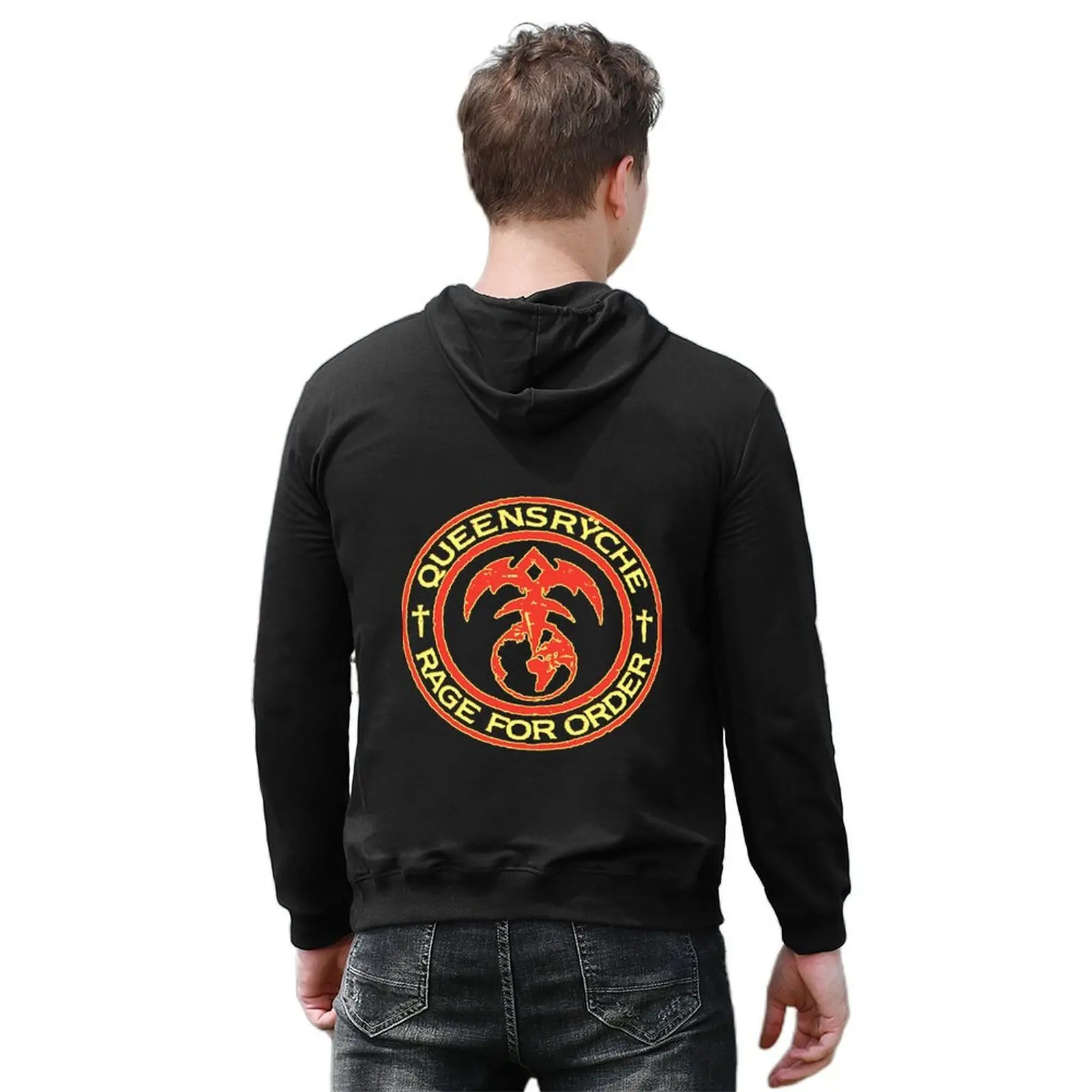 معطف Queensryche Rage for Hoodie للرجال، ملابس رجالية عصرية، سترة شتوية للرجال، سترة بقلنسوة برسومات جرافيك
