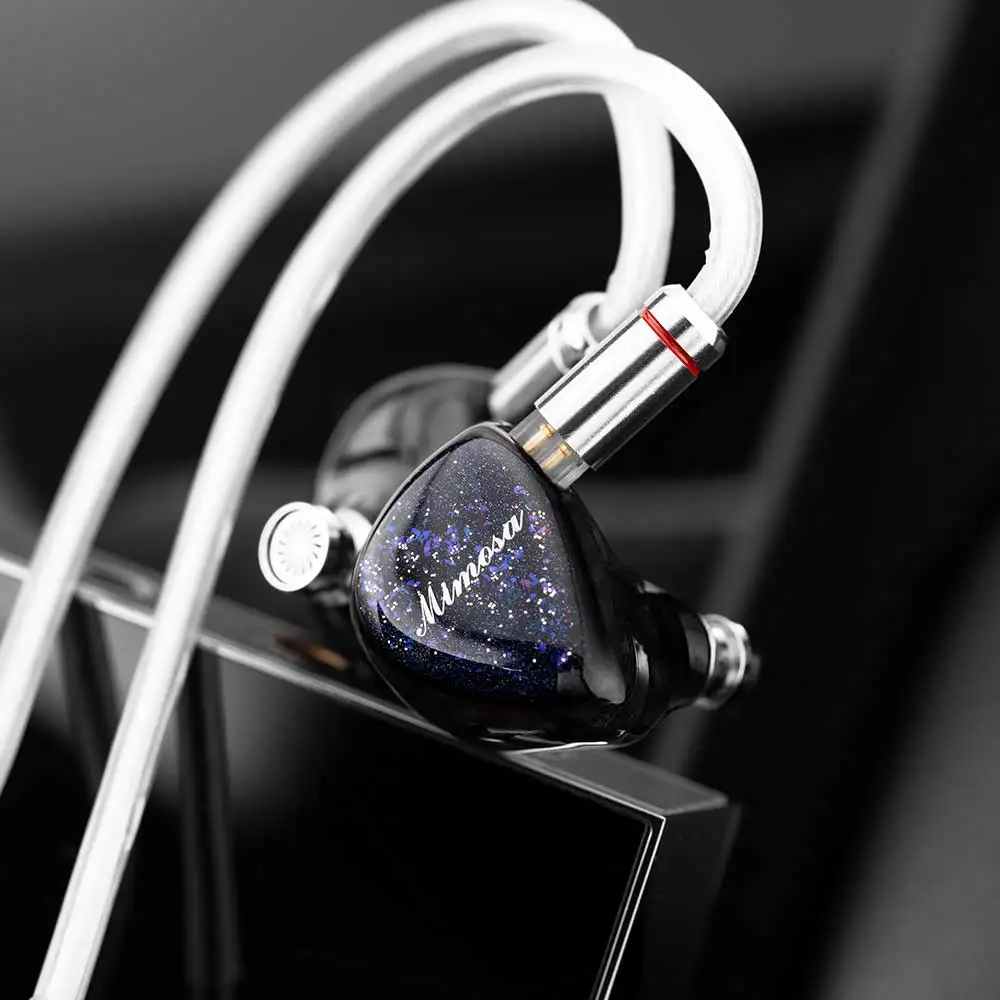 جديد QoA Mimosa في الأذن سماعة 1 ديناميكية + 1 سماعة رأس مستوية ثلاثية الأبعاد مطبوعة الراتنج مع كابل 0.78 مللي متر 2pin HiFi سماعات أذن للموسيقى