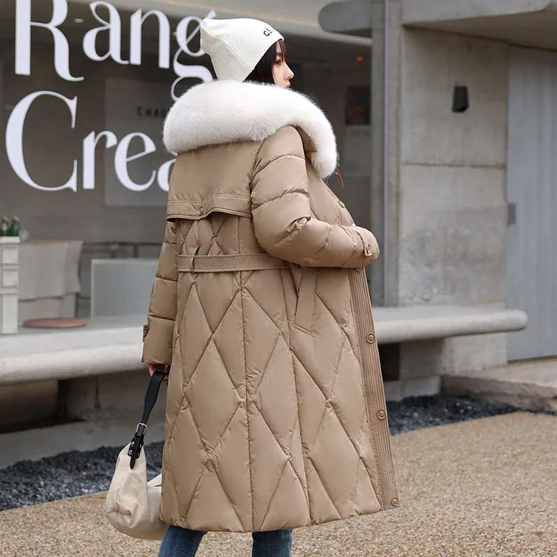 2023 neue koreanische Mode Langarm Schnür jacken Damen lässig Coats botvotee elegante lange Parkas für Frauen Herbst Winter