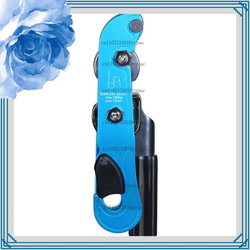 Rock climbing self-locking hand-controlled descender, exterior wall cleaning, high-altitude slow descent device, tool
