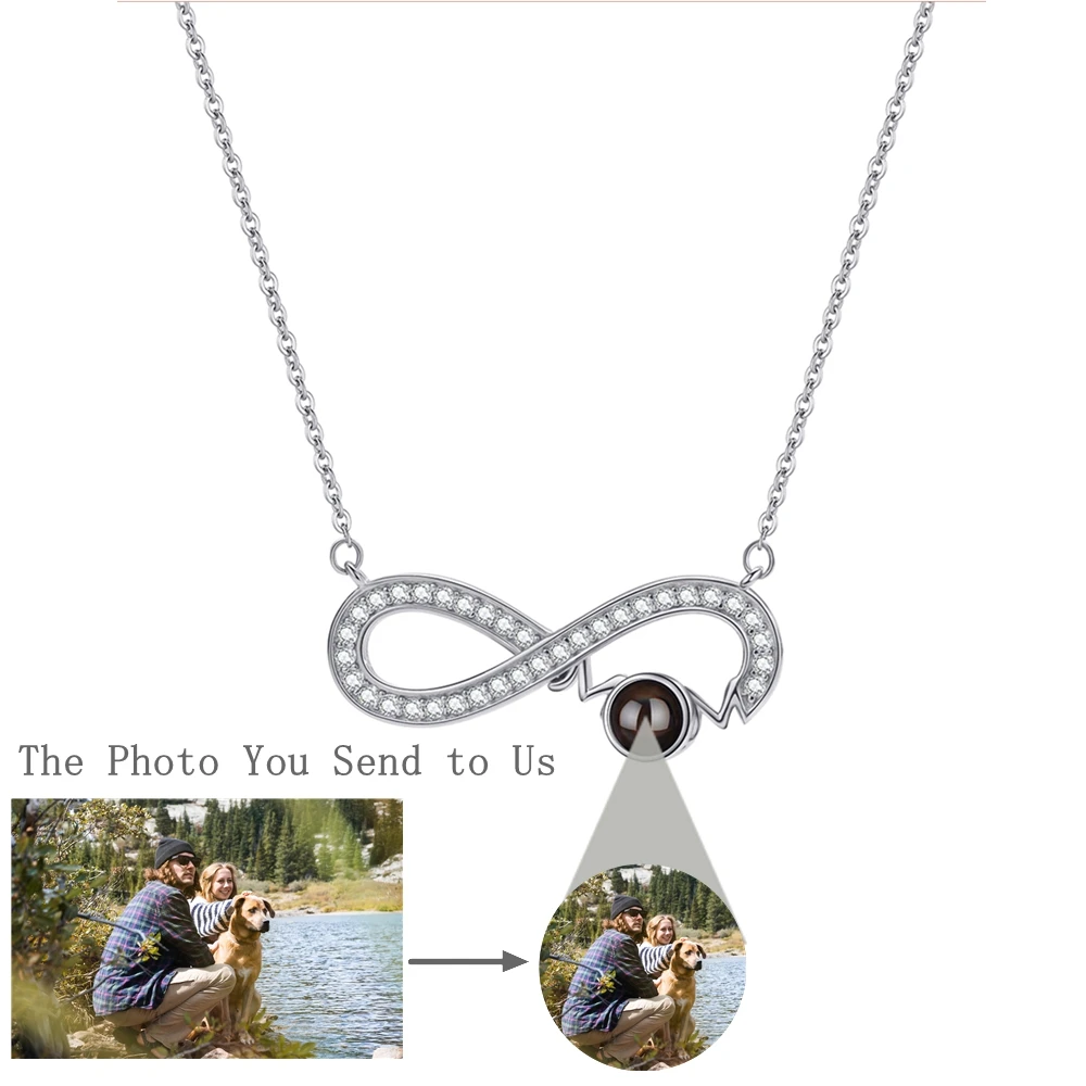 

Custom Photo Projection Photo Necklace for Women Geomatric Pendant Necklace Birthday Personalized Gift Girlfriend Lover Jewelry