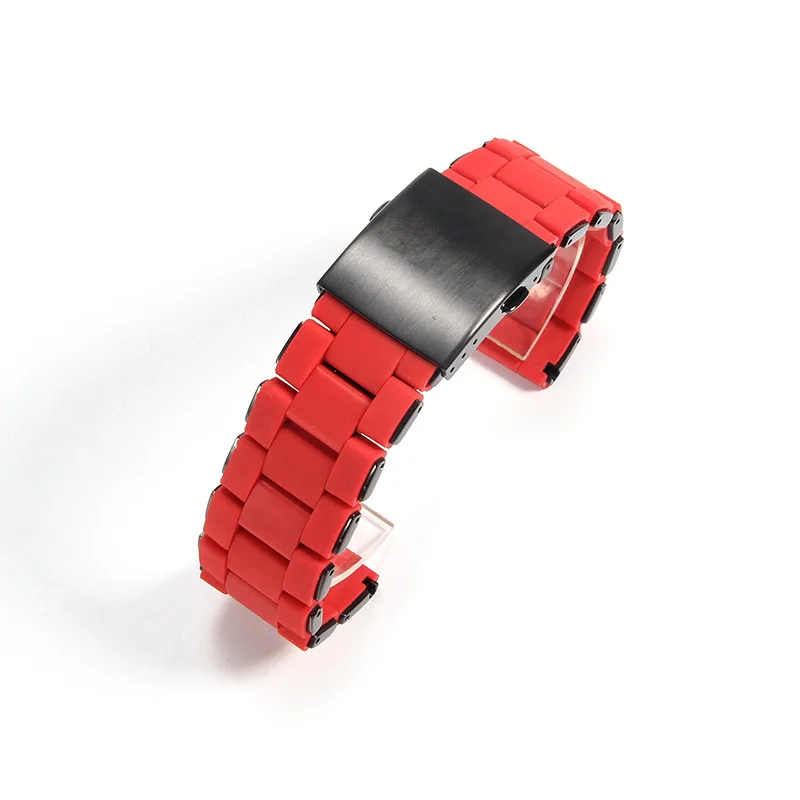24/26/28 мм твердый браслет из нержавеющей стали для Diesel DZ7396 DZ7370 DZ4289, ремешок для часов со стальным корпусом и резиновым покрытием, металлический ремешок