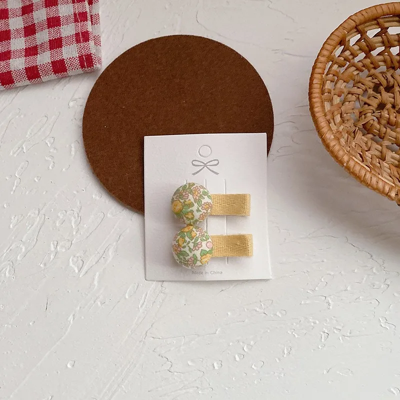 2 قطعة مقاطع الشعر طباعة الأزهار Kawaii Bowknot المشابك الحلو أغطية الرأس للطفل الفتيات الخريف الشتاء الاطفال دبابيس الشعر #6