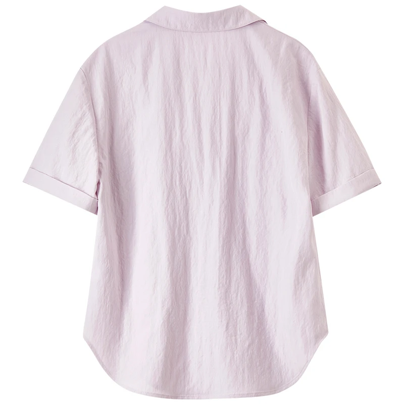 SENTUBILA Elegant Women's Casual Shirt 2026 Summer Embroidered Solid Blouse V-Neck Short Sleeve Commuter Tops Ladies 152CA1715