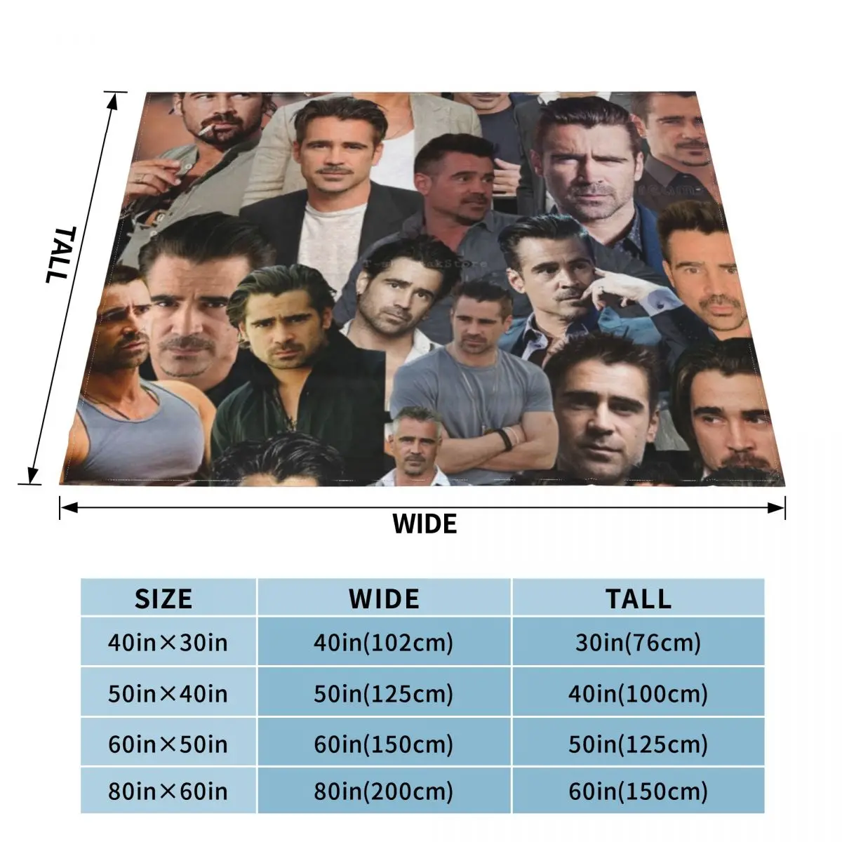 colin farrell photo collage Throw Blanket Decorative Throw Blanket Kid'S Blanket Fashion Sofa Blankets