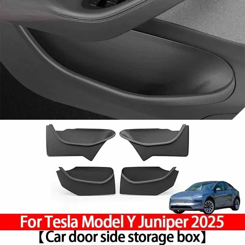 

Для Tesla Model Y Juniper Model 3 Highland 2021-2025 ящик для хранения боковой двери автомобиля, слот для ворот, защита от грязи, аксессуары для уборки