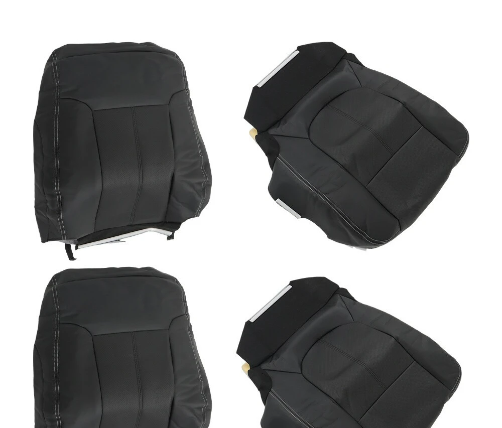 4 Pcs Seat Cover For Ford F250 F350 Lariat 2011-2016 Black Front Bottom Top