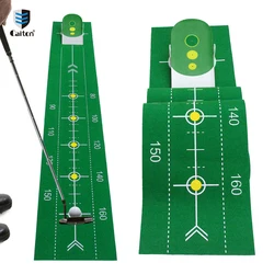 Caiton Golf Putting Mat: Portable Foldable Design, 6 Adjustable Slopes, Realistic Indoor Green with Auto Ball Return