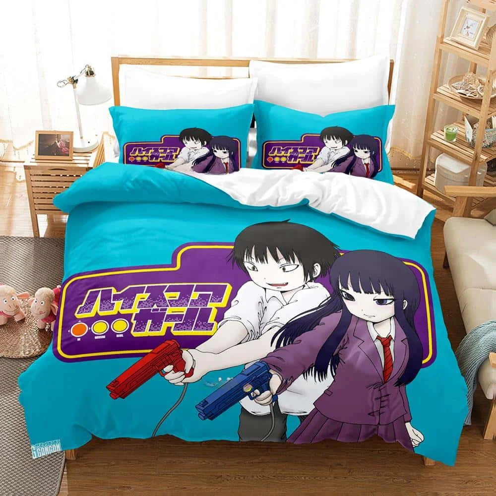 Cartoon Hi S-Score Girl Duvet Cover Set (No Filling) Soft Bedding Set Single Twin Full Size Gift For Kids Adult  Bedroom Decor
