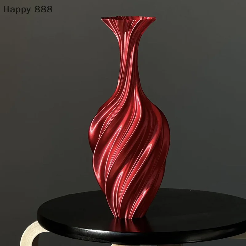 3D-gedruckte Vase im modernen Stil mit Wirbelmuster für ästhetische Blumenpräsentation – ideal für Wohnzimmer- oder Desktop-Dekoration