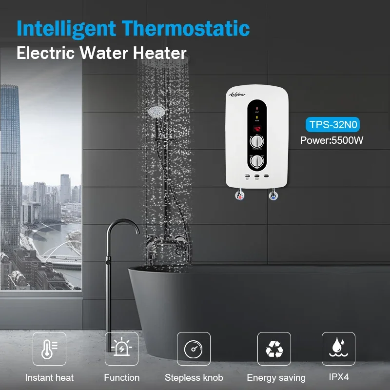 Natychmiastowy elektryczny podgrzewacz ciepłej wody CE ROHS z pompą wspomagającą do prysznica w łazience hotelowej