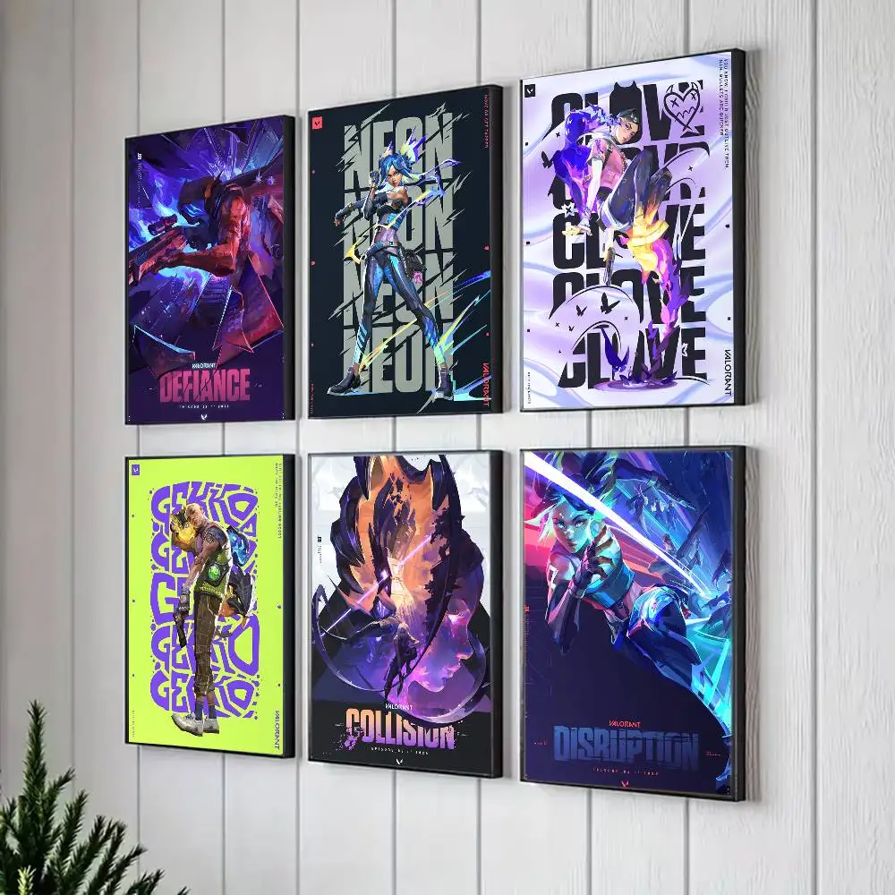VALORANT Póster de juego popular para sala de estar, dormitorio, oficina o bar, sin marco, uso en interiores, arte de pared del dormitorio.