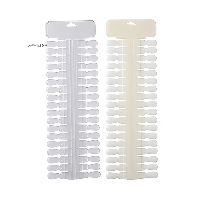 1세트 내추럴 클리어 컬러 카드 탈부착 가능 네일 아트 디스플레이 물방울 디자인 인조 손톱 팁 랙 매니큐어 젤 폴리쉬 연습 도구