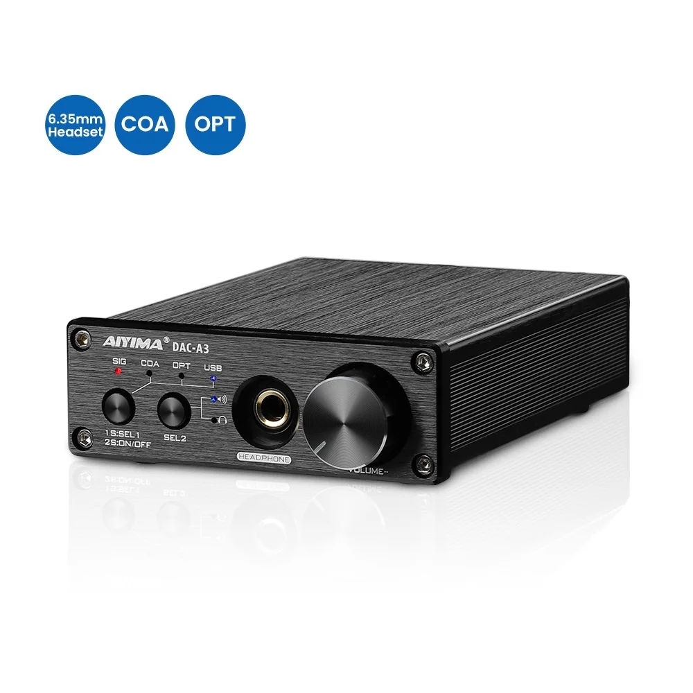 Top Audio USB Decoder DAC Converter 192KHz Dual ES9038Q2M Decoding Stereo Headphone Amplifier Optical Coaxial Amplifiers