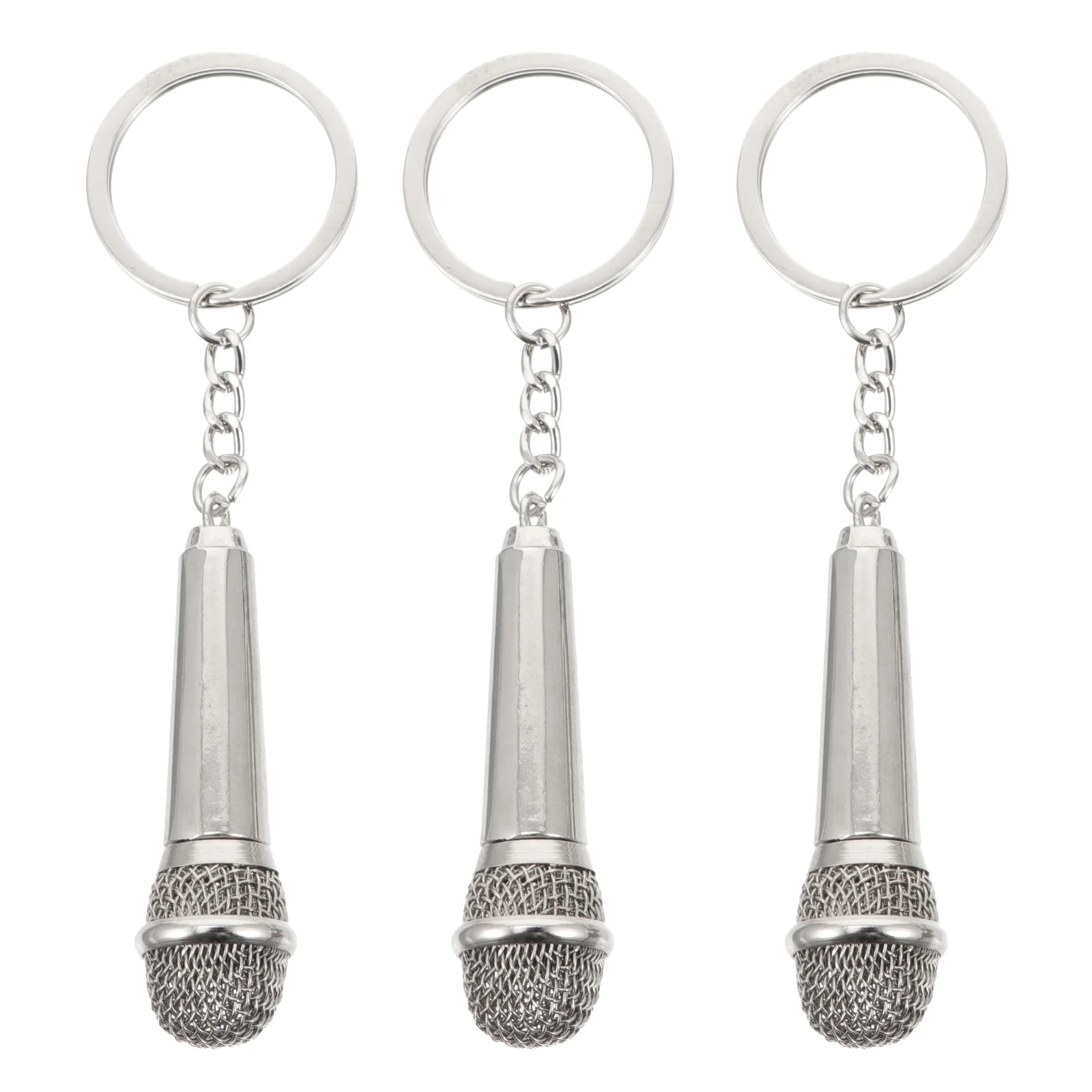

3 Pcs Key Chain Bag Hanging Pendant Microphone Decoration Keychains Locket Creative Holders Men's Wallet for Ring Charm