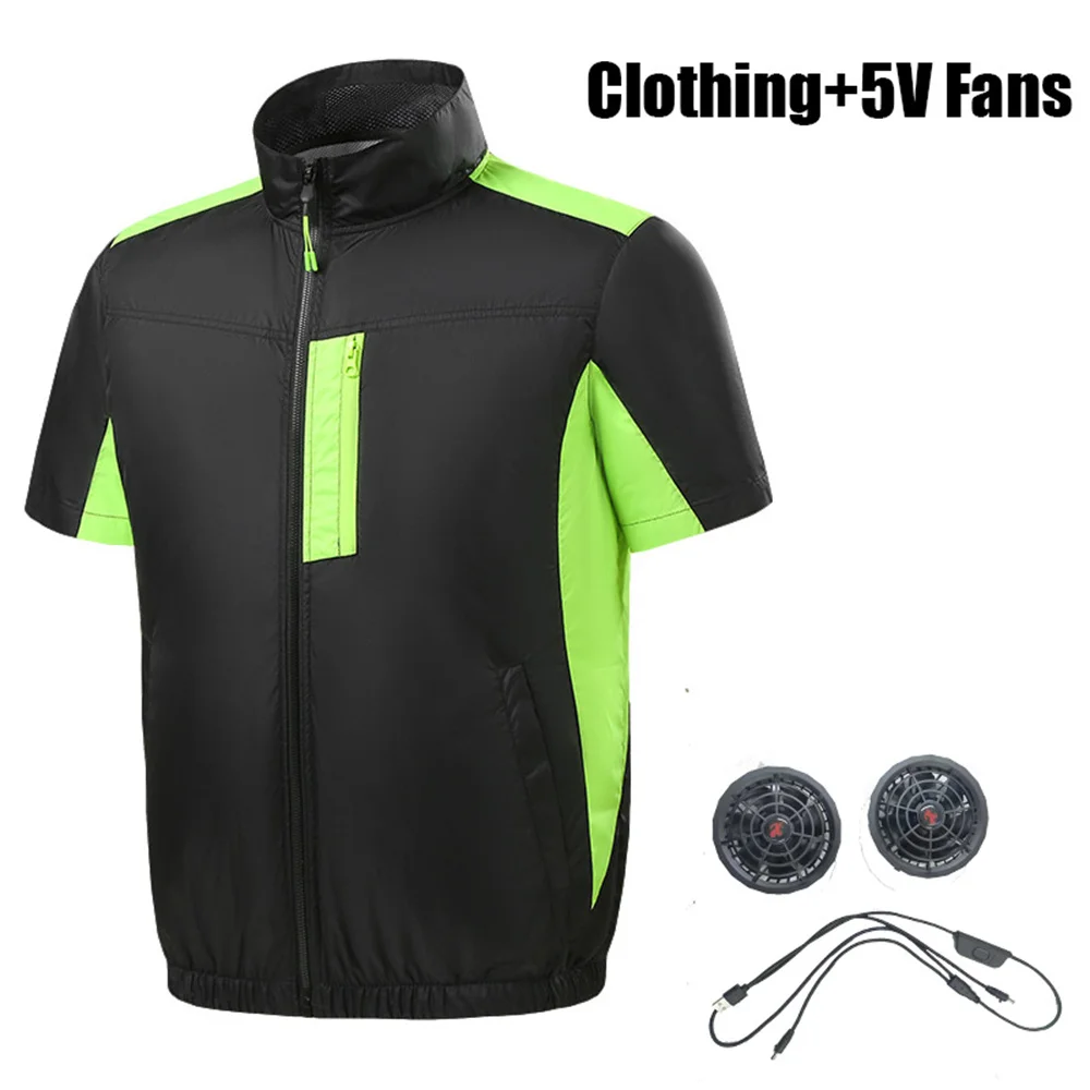 2024 Air-conditioning Clothing Heat Protection Fan Clothing Short Sleeve Intelligent Cooling Men and Women Outdoor Hiking