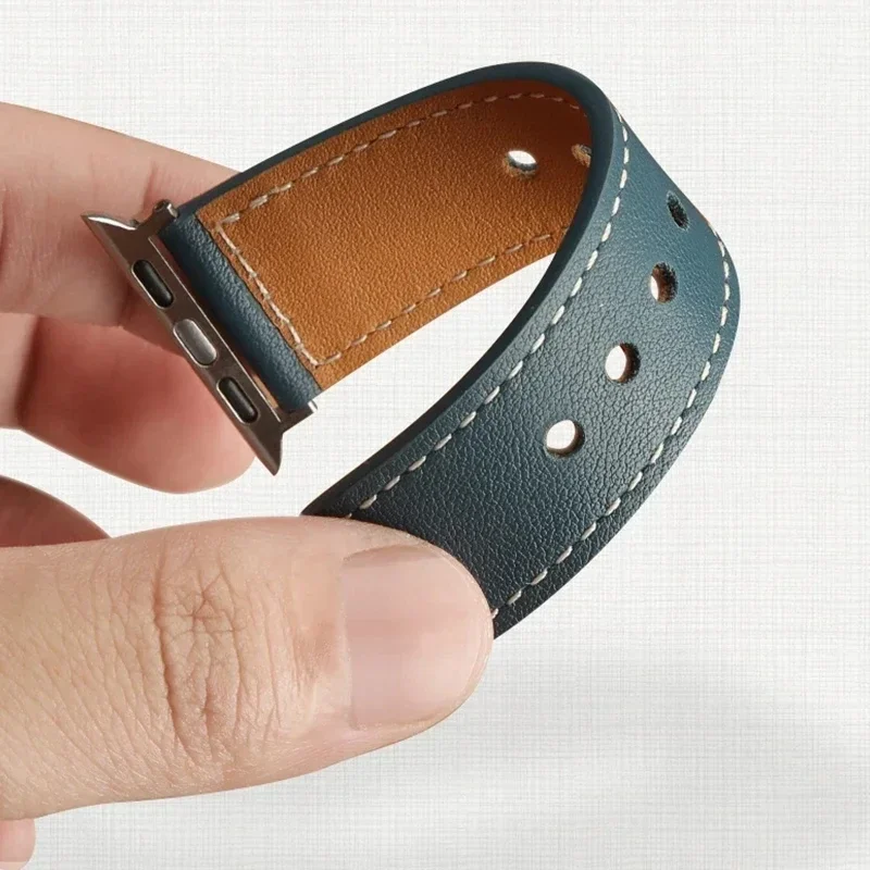 Leather strap For Apple watch band 44mm 45mm 41mm 40mm 49mm 42mm 38mm 45 44 mm correa bracelet iWatch series 3 4 6 SE 7 8 ultra