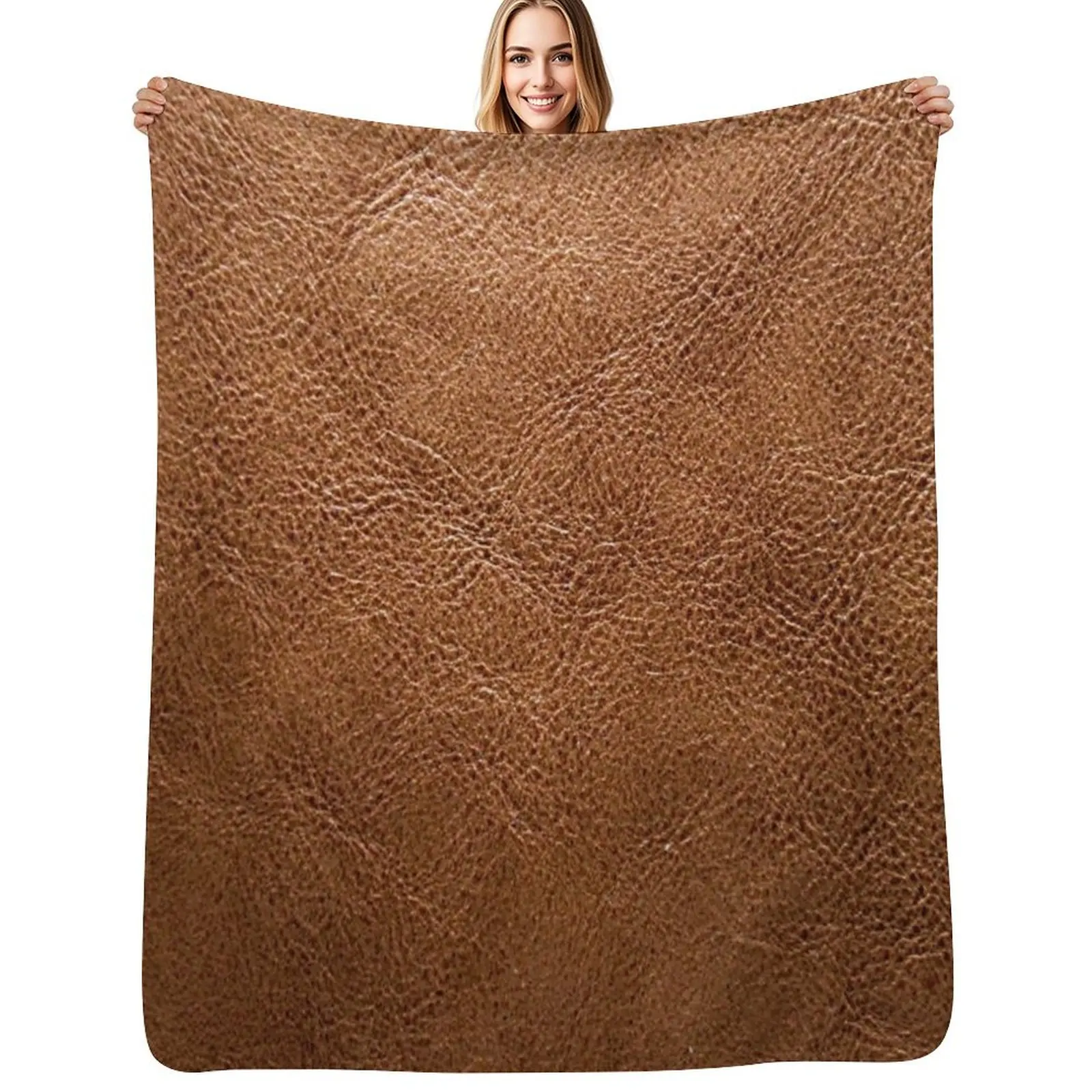 Beautiful Pu Leather Maribu Leather Throw Blanket Fade Resistant Durable Throw Blanket