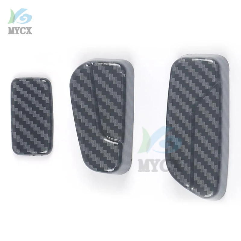 Car Seat Adjust Button Cover Sticker For ISUZU DMAX D-MAX D MAX 2021 2022 3PCS ABS carbon fiber Car Interior Accessories