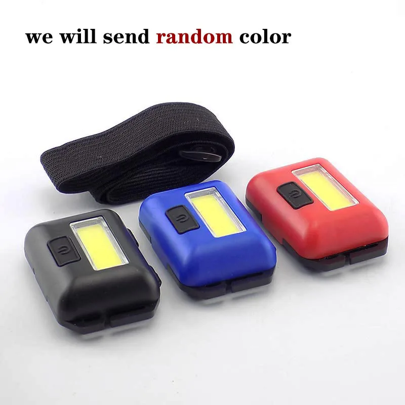 Random color small COB headlamp head light lamp torch lampe Mini headlight lantern hoofdlamp fishing AAA battery camping