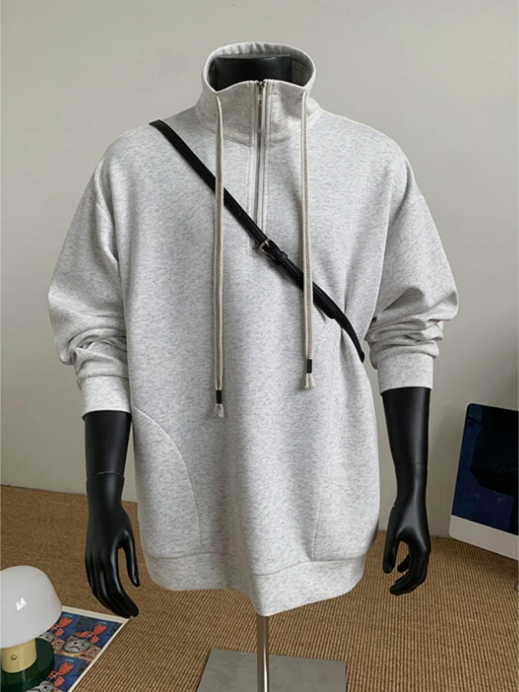 

Мужская толстовка на молнии с высоким воротником-стойкой в американском стиле, весна-осень, новая коллекция, модная повседневная одежда Cleanfit