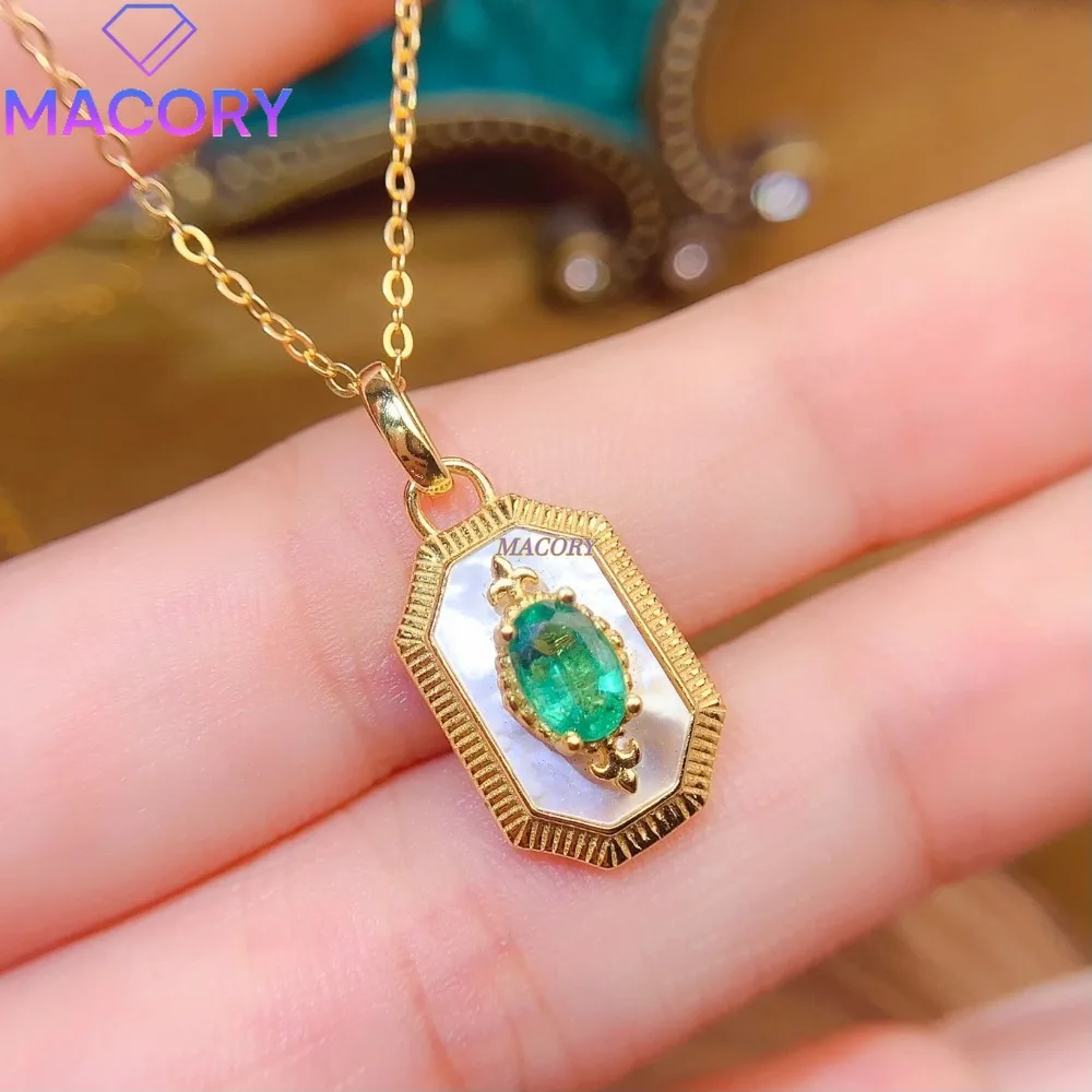 New Women's Emerald Necklace S925 Sterling Silver Female Jewelry Valentine's Day Christmas Anniversary Gift First Choice
