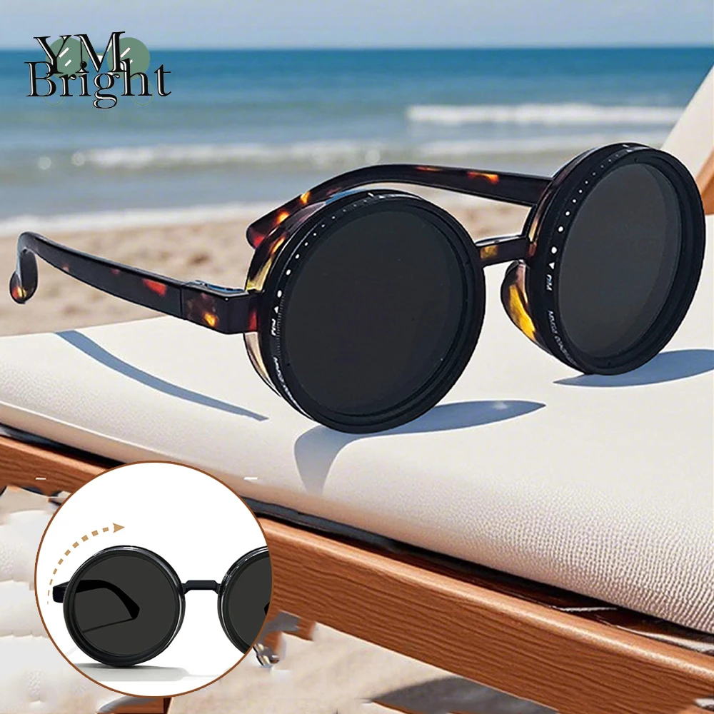 

High Quality ND hand-made 9 adjustable dimmer sunglasses UV400 fishing Glasses photography fashion sunglasses for men and women