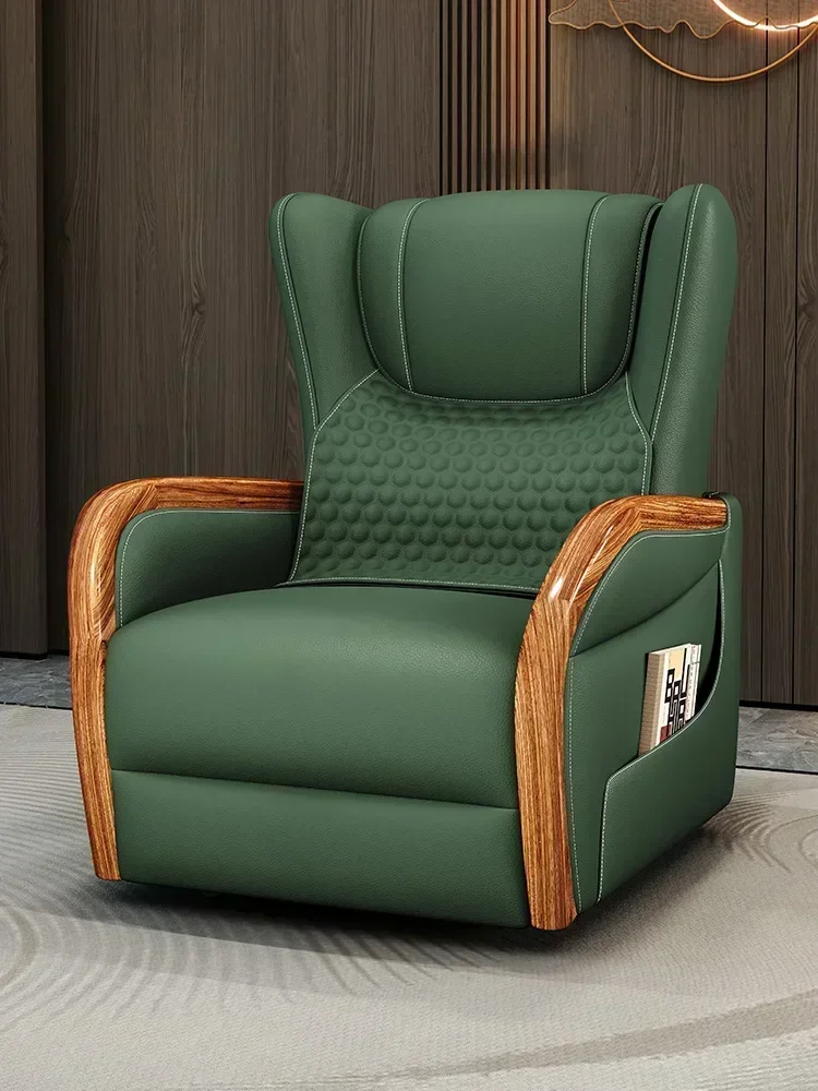 TAO Electric Massage Chair Modern Solid Wood Multifunctional Adjustable First Layer Cowhide Massage Chair