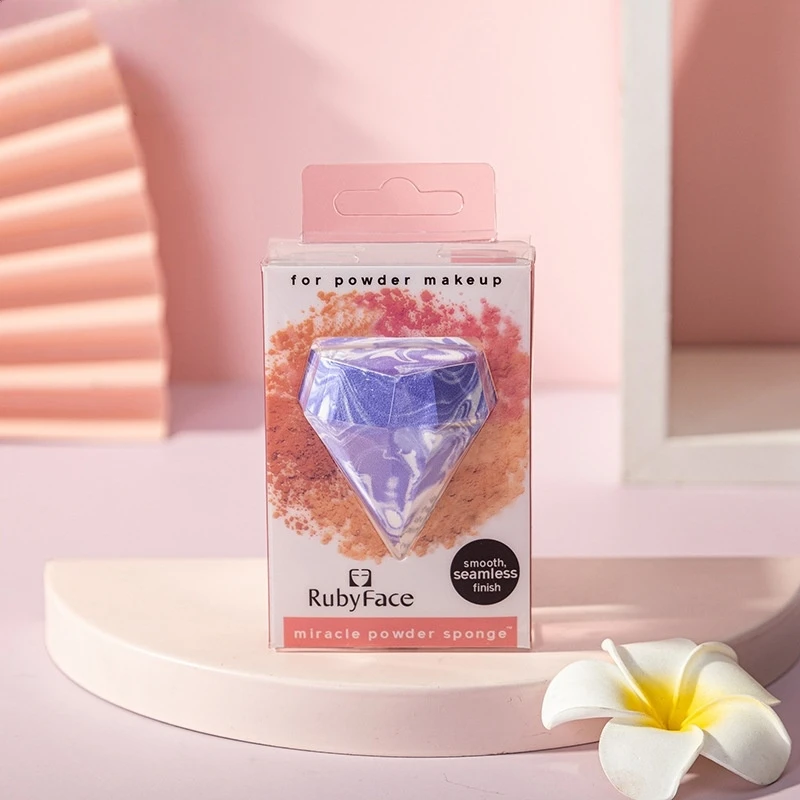Esponja de maquillaje de 2/4/6 Uds., esponja de belleza de diamante, esponjas de maquillaje grandes con gradiente sin látex, esponja de maquillaje en polvo para maquillaje Facial