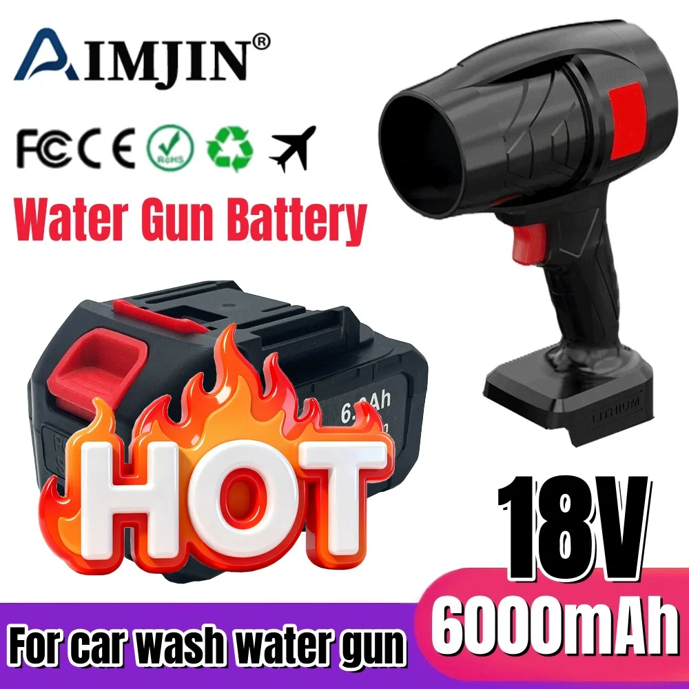 🎠~18V High Pressure Car Wash Water Gun Replacement Li-Ion Battery 6AH Car Washer Spare Battery