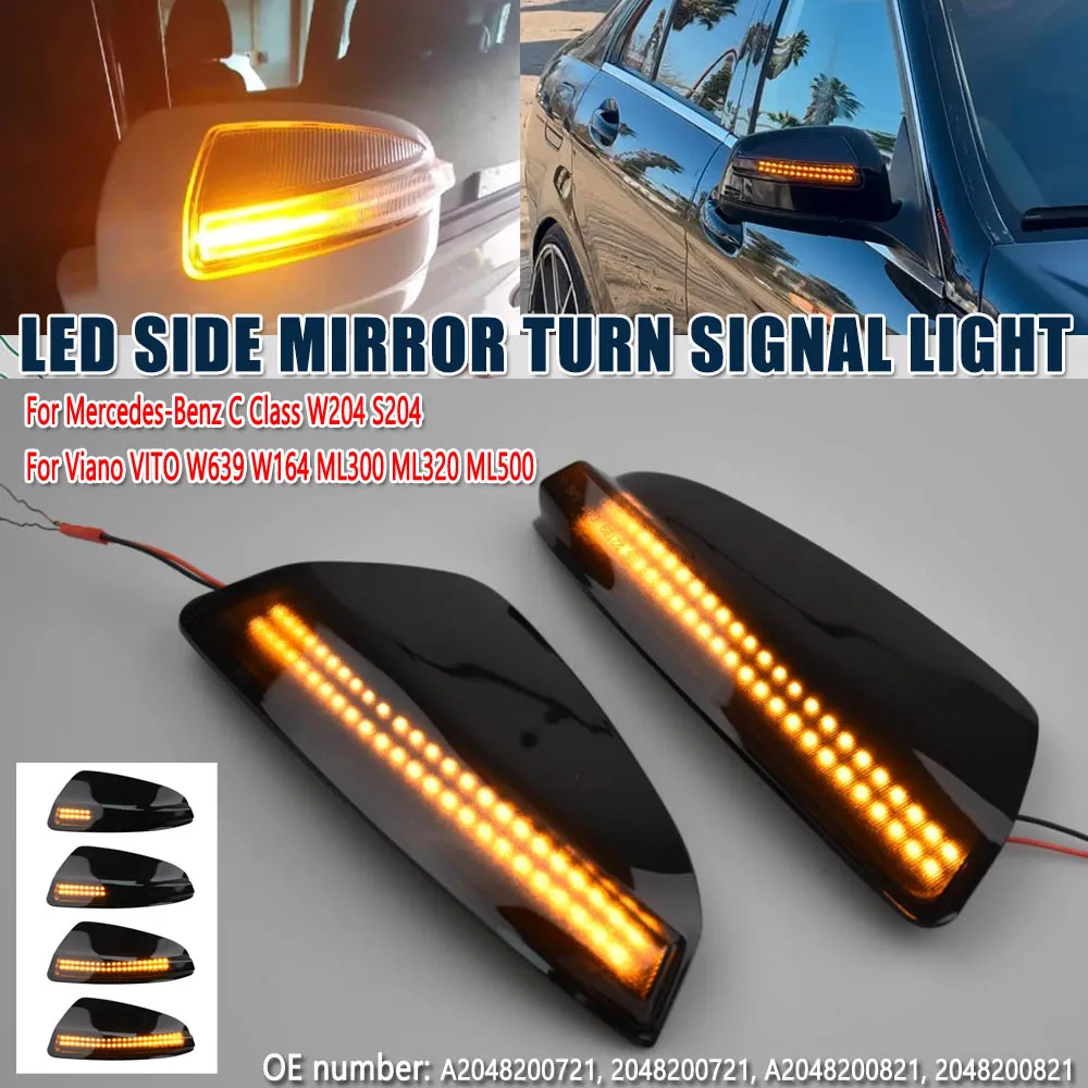 LED Dynamischer Blinker Seitenspiegel Indikator Blinkleuchte Für Mercedes Benz C-Klasse W204 S204 Viano Vito W639 ML W164 07-14