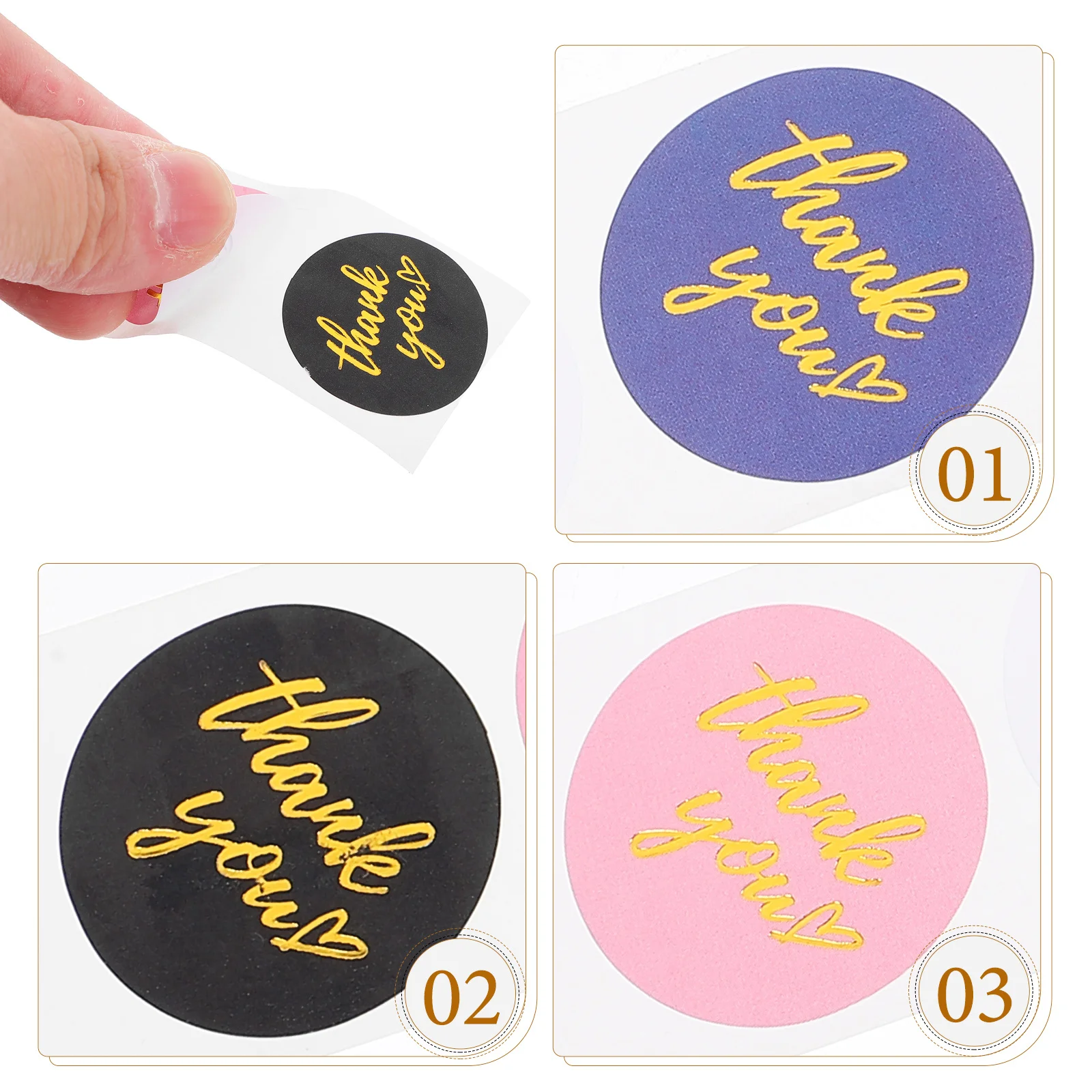 1 لفة ملصقات شكرًا لك، ملصقات ختم زخرفية ذاتية اللصق لتغليف الهدايا وأكياس حلوى الخبز والكعك