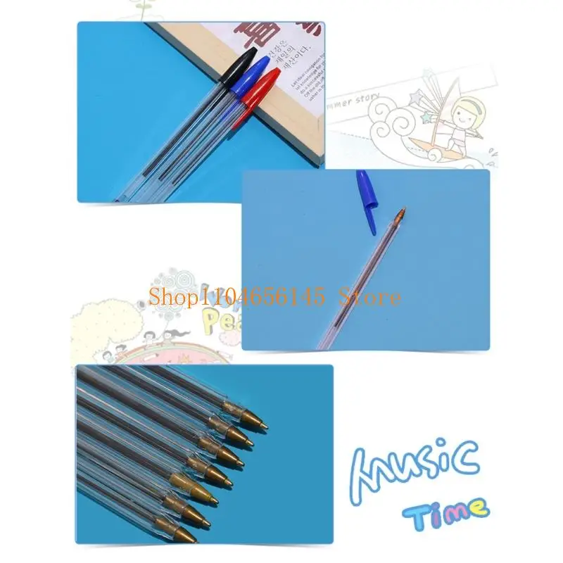 

5asd 10PCS Ballpoint Pens Ergonomic Grip Black Red OR Blue Inks 1.0mm Tip Office Writing Pen For Note Taking Journaling