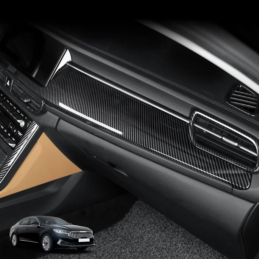 For Kia K7 Cadenza 2020 Left-hand drive Carbon Fiber Dashboard Central Air Vent Cover Trim Interior Accessories LHD
