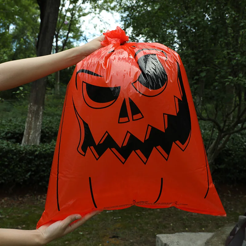 Große Halloween-Kürbis-Müllblattbeutel aus Kunststoff für Zuhause, Outdoor, Garten, Hof, Dekoration, Rasentasche, fröhliche Halloween-Party-Requisiten – Detail 6