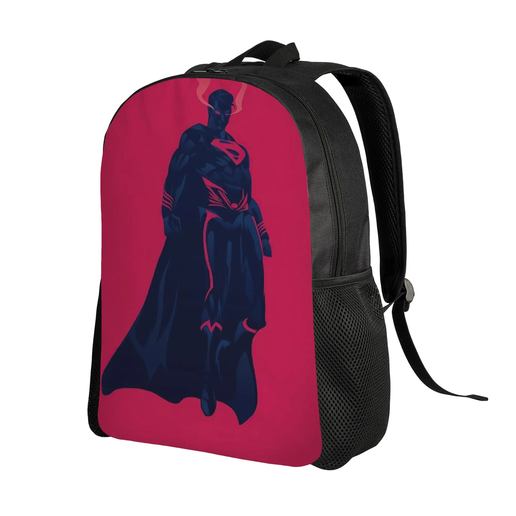 College Bag Back to school season Superman Silhouette Red Background Art  Lightweight Backpack