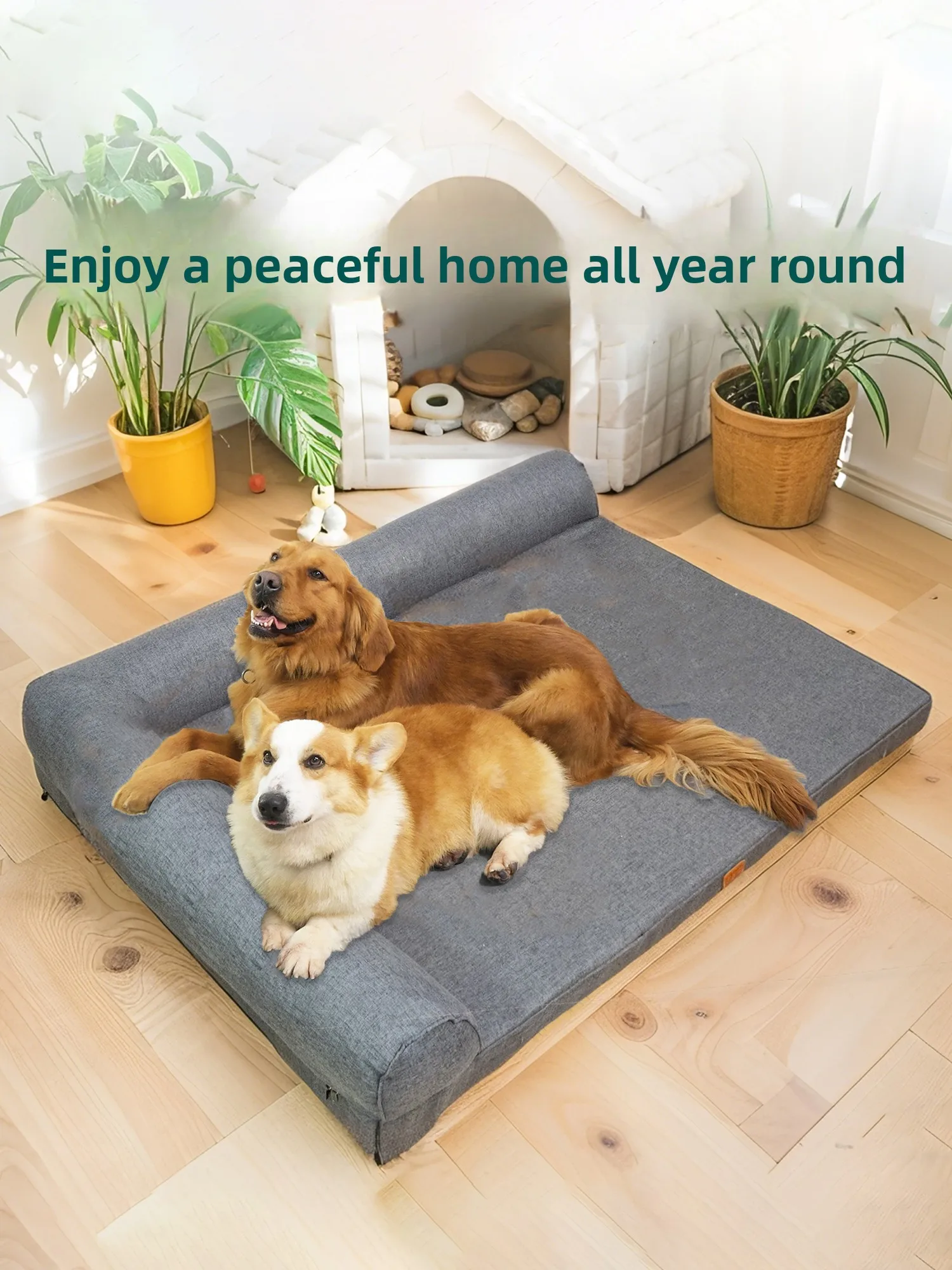 

Съемная моющаяся лежанка-диван для больших собак, универсальная всесезонная, износостойкая, для домиков и клеток для животных