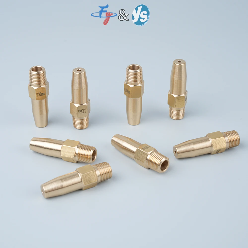 High Pressure Linear Cutting Nozzle - Brass Water Jet with Ruby Orifice for Precision Paper Cutting