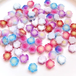 Precioso adorno de diamantes de imitación de resina de flor Rosa luminosa, accesorios para el cabello diy, pendientes de decoración de uñas, álbum de recortes, 10mm, 30 unidades por lote