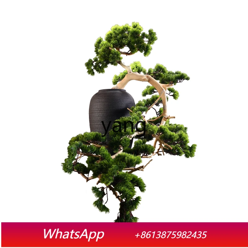 

LMM Simulation Welcome Pine Bonsai Soft Decoration Green Plant Sales Office Lucky Entrance Tabletop Ornament