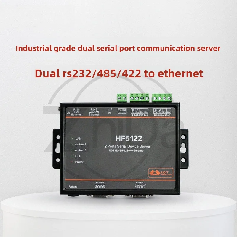 

Модуль двунаправленной связи RS232/RS485/RS422 с Ethernet-сервером (Modbus/MQTT) для передачи данных, модель HF5122